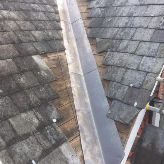 Lead Valley Roof During Repair