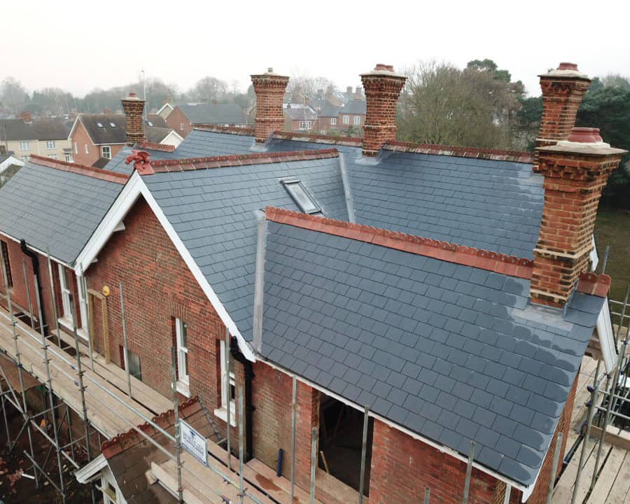 Residential Roofing with Scaffolding
